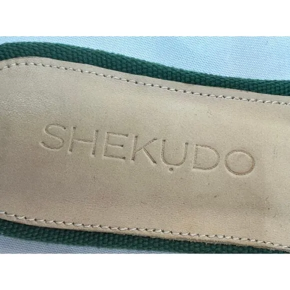 Shekudo Dassa Zoume Slide Sandals green/blue/white Size US 11 / EU 41 NWOT