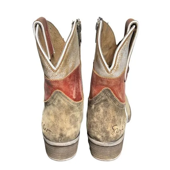 Sheryl Crow Americana Patriot Ankle Boots Western Boots Size 7