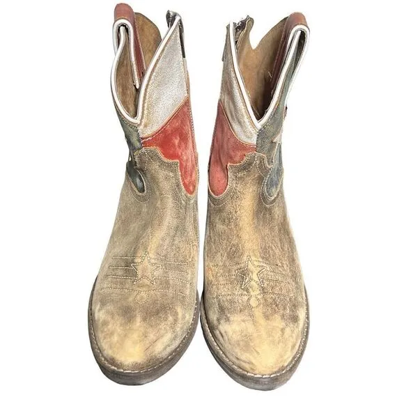 Sheryl Crow Americana Patriot Ankle Boots Western Boots Size 7