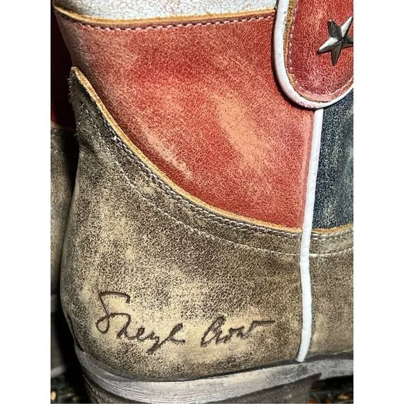 Sheryl Crow Americana Patriot Ankle Boots Western Boots Size 7