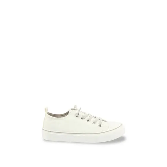 Shone Fabric Sneakers with Rubber Sole and Metal Eyelets