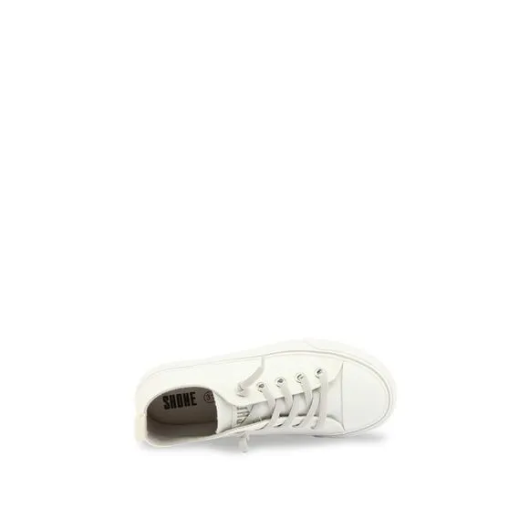 Shone Fabric Sneakers with Rubber Sole and Metal Eyelets