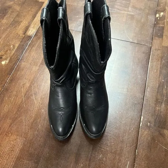 Shyanne Shy Slouch Western Boots‎ Womens Size 7 Black Pull On Cowgirl 1131BL