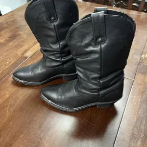 Shyanne Shy Slouch Western Boots‎ Womens Size 7 Black Pull On Cowgirl 1131BL