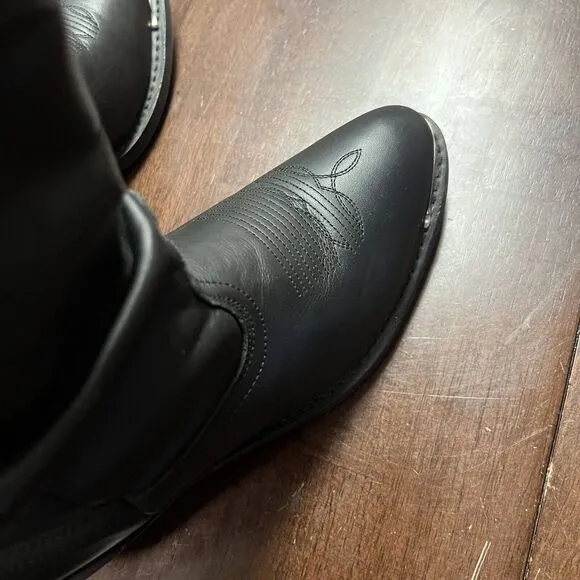 Shyanne Shy Slouch Western Boots‎ Womens Size 7 Black Pull On Cowgirl 1131BL