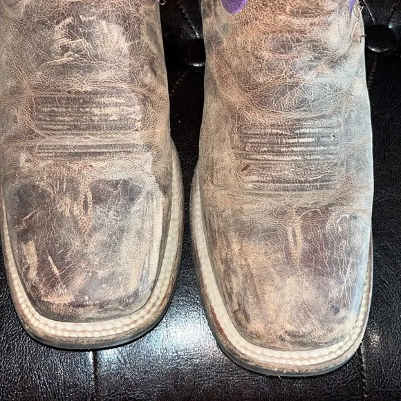 Shyanne women purple burnish western cowgirl boots brown purple square toe 7M