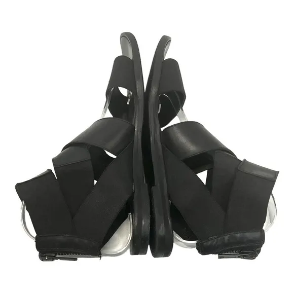 Silent Damir Doma Black Leather Stretch Gladiator Sandals Women’s 38
