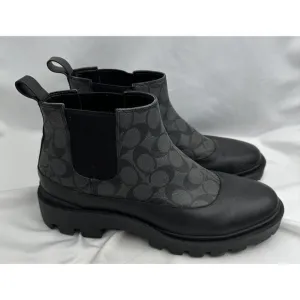 Size 13 Coach Men’s Citysole Signature Black Leather Boots CN346