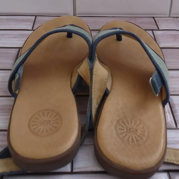 SIZE 3. UGG girls leather thong sandals.
