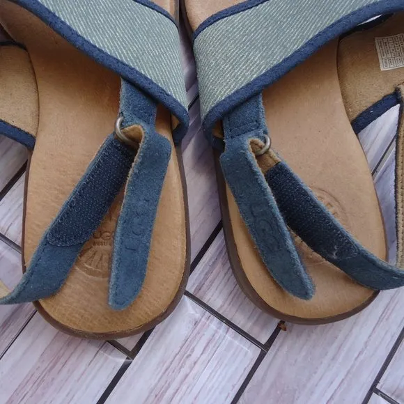 SIZE 3. UGG girls leather thong sandals.