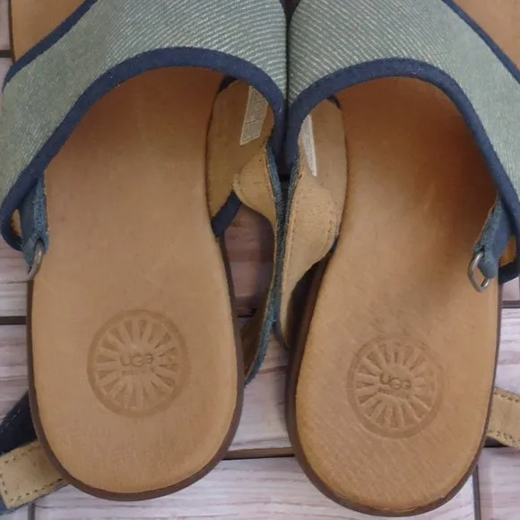 SIZE 3. UGG girls leather thong sandals.