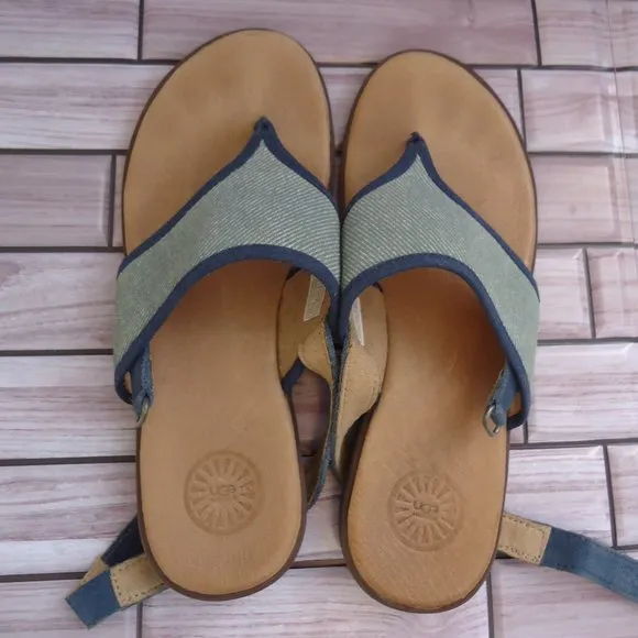 SIZE 3. UGG girls leather thong sandals.