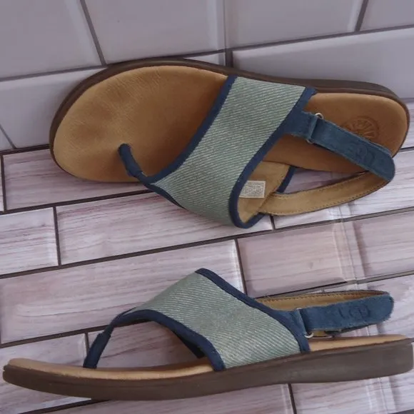SIZE 3. UGG girls leather thong sandals.