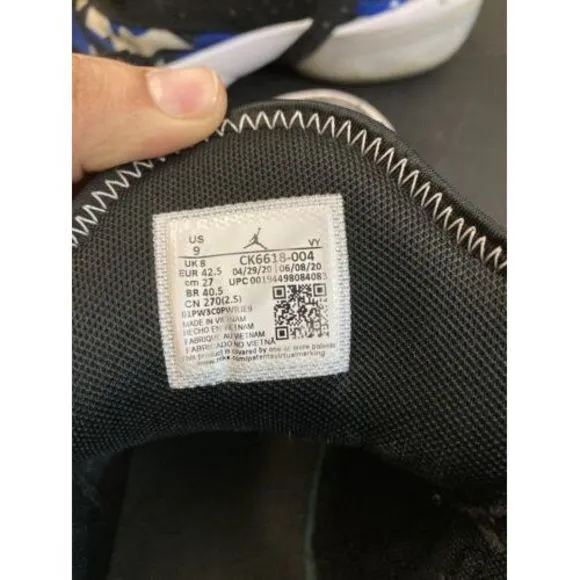 SIZE 9 JORDAN REACT ELEVATION CK6618-004 Black‎ Racer Blue White Ice Tennis Shoe