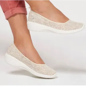 Skechers 23758 Arya Airy Days Lace Closed Toe Flats Natural Lightweight Size 11