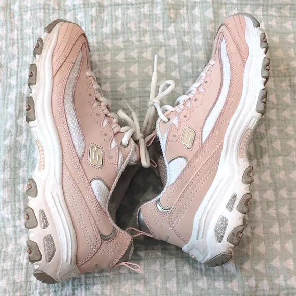 Skechers D'Lites Pink and White Chunky Sneakers Women's size 9.5