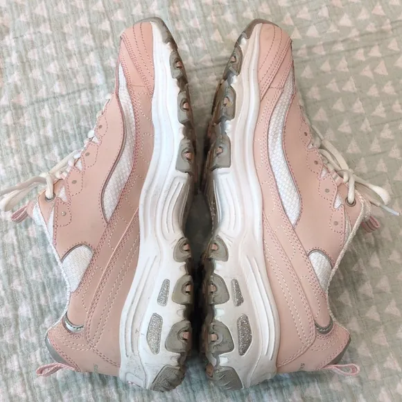 Skechers D'Lites Pink and White Chunky Sneakers Women's size 9.5