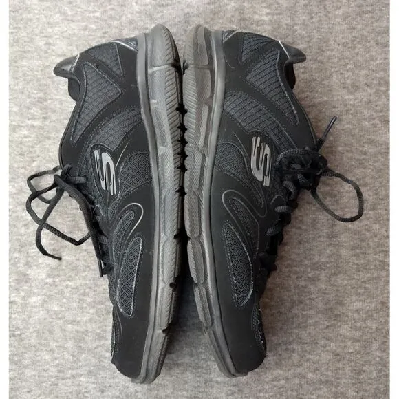 Skechers Flash Point Men's 13‎ Wide Fit Sneakers Black &amp; Grey Memory Foam 58350W
