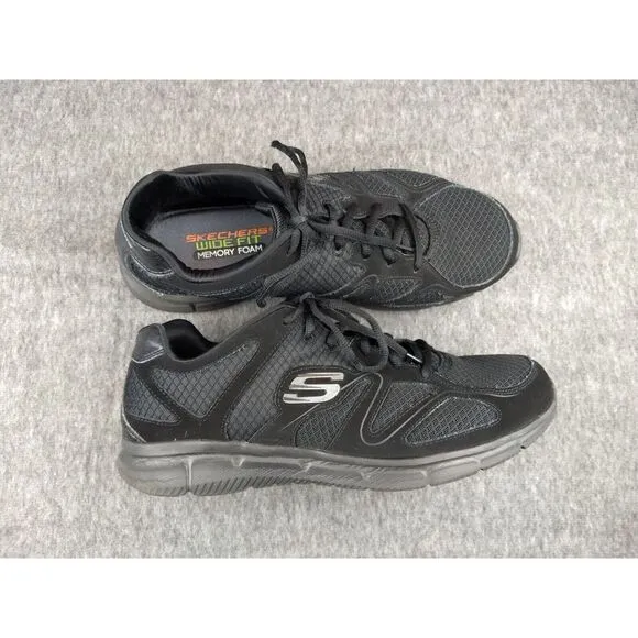 Skechers Flash Point Men's 13‎ Wide Fit Sneakers Black &amp; Grey Memory Foam 58350W