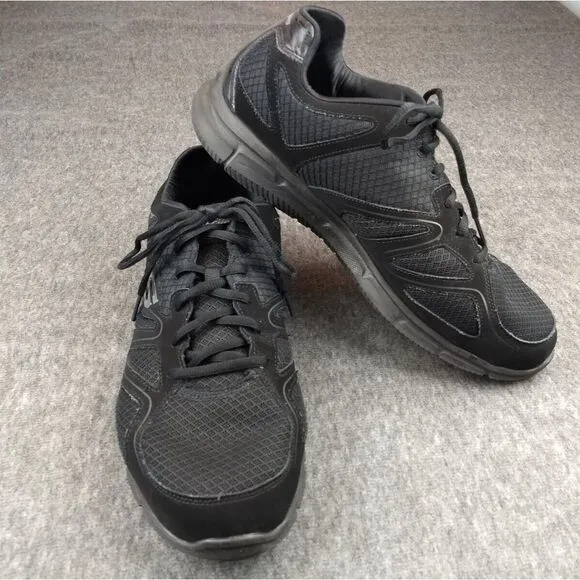 Skechers Flash Point Men's 13‎ Wide Fit Sneakers Black &amp; Grey Memory Foam 58350W