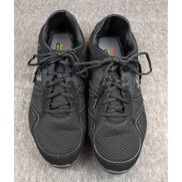 Skechers Flash Point Men's 13‎ Wide Fit Sneakers Black &amp; Grey Memory Foam 58350W