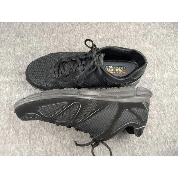 Skechers Flash Point Men's 13‎ Wide Fit Sneakers Black &amp; Grey Memory Foam 58350W
