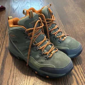 Skechers Green and Orange Hiking Boots with Ankle Support