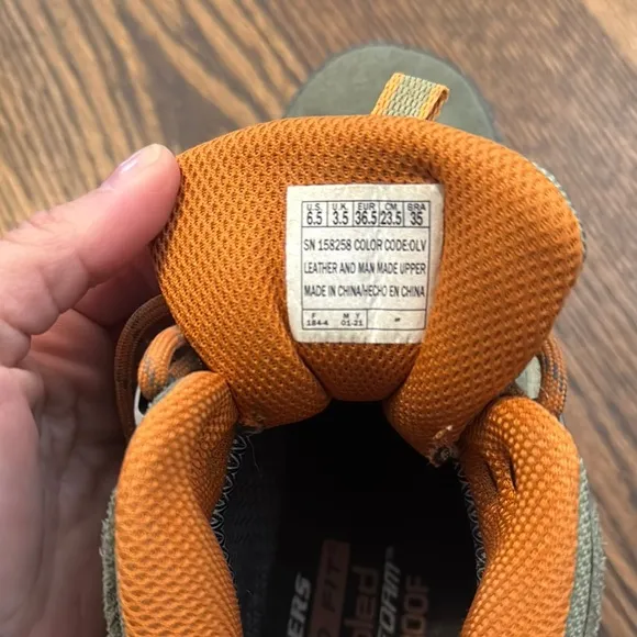 Skechers Green and Orange Hiking Boots with Ankle Support