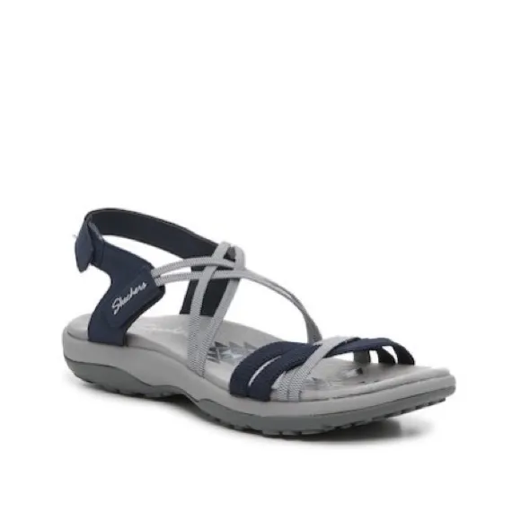 Skechers Outdoor Vegan Sandals Navy Grey Women’s Size 11 NWT