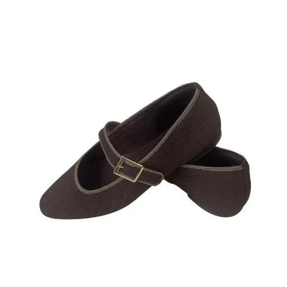 Skechers Womens Brown Mary Jane Flats With Air-Cooled Memory Foam Size 7