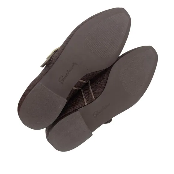 Skechers Womens Brown Mary Jane Flats With Air-Cooled Memory Foam Size 7