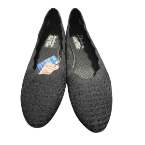 Skechers Women’s Cleo’s Black Slip-On Stretch Washable Cushioned Beach Flats 10
