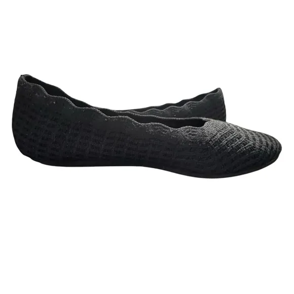 Skechers Women’s Cleo’s Black Slip-On Stretch Washable Cushioned Beach Flats 10