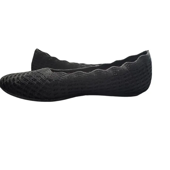Skechers Women’s Cleo’s Black Slip-On Stretch Washable Cushioned Beach Flats 10