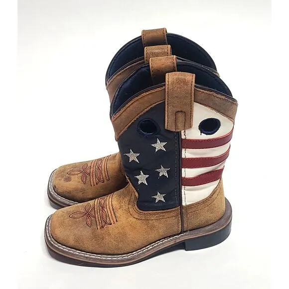 Smokey mountain boots Stars and Stripes cowboy boots unisex size little kid 11