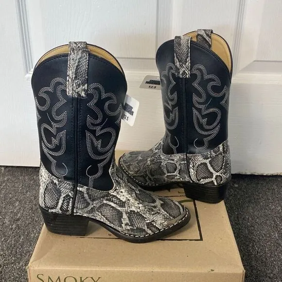 Smoky Mountain Python Black &amp; Gray Cowboy Boots Size 12.5 NEW