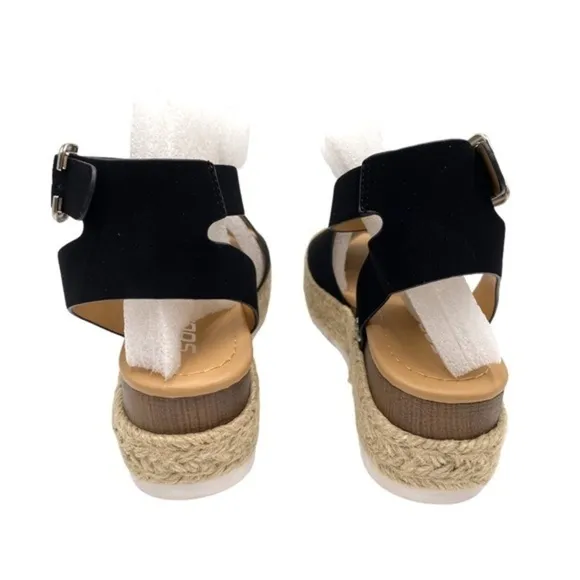 Soda Topic Women’s Open Toe Ankle Strap Espadrille Platform Sandals NIB
