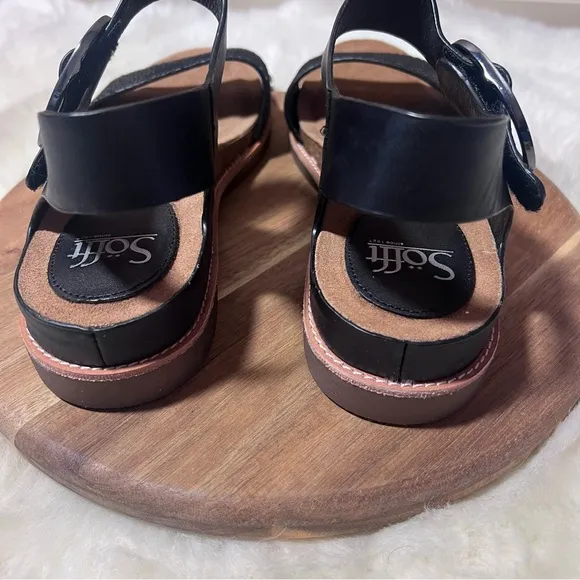 Sofft Black Sandals with Textured Straps Size 9
