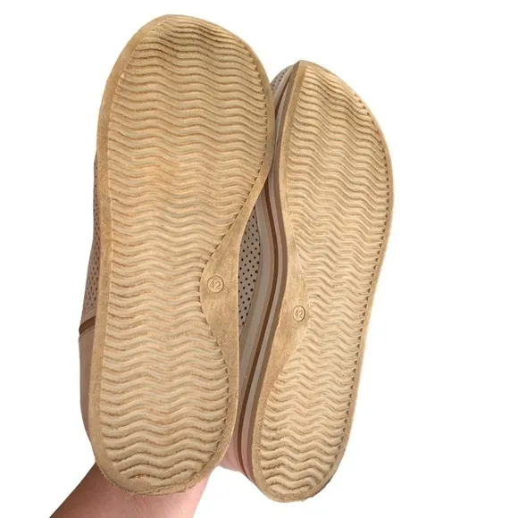 Softwaves Carlissa Velour Crème Cognac Slip On Loafers Sz 42/12
