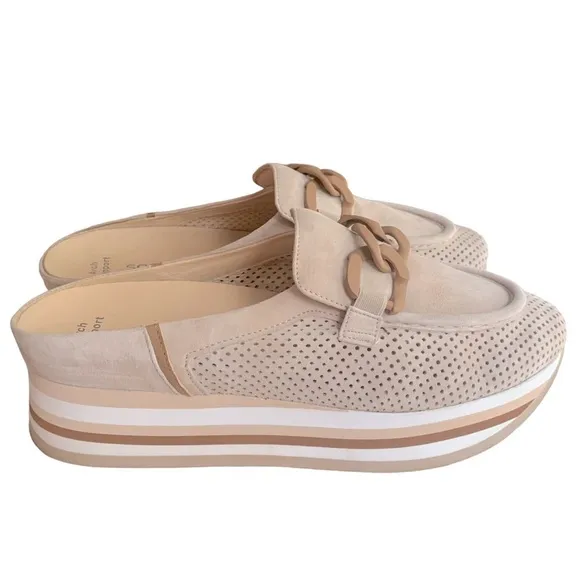 Softwaves Carlissa Velour Crème Cognac Slip On Loafers Sz 42/12
