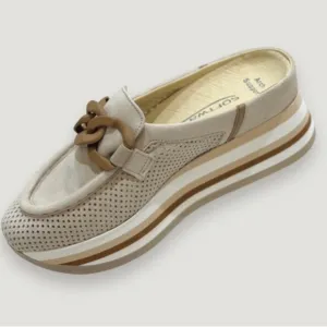 Softwaves Carlissa Velour Crème Cognac Slip On Loafers Sz 42/12