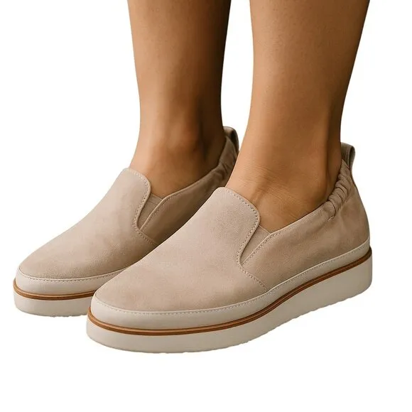 Softwaves Terracare Elyse Slip-On Shoe Loafer Cream Leather Womens 38.5/US 7.5-8