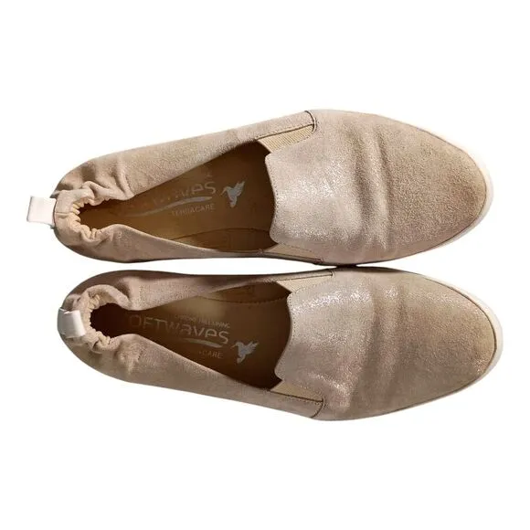 Softwaves Terracare Elyse Slip-On Shoe Loafer Cream Leather Womens 38.5/US 7.5-8
