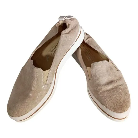 Softwaves Terracare Elyse Slip-On Shoe Loafer Cream Leather Womens 38.5/US 7.5-8