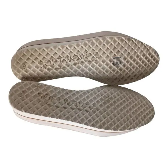 Softwaves Terracare Elyse Slip-On Shoe Loafer Cream Leather Womens 38.5/US 7.5-8