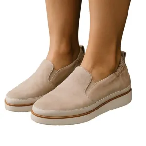 Softwaves Terracare Elyse Slip-On Shoe Loafer Cream Leather Womens 38.5/US 7.5-8