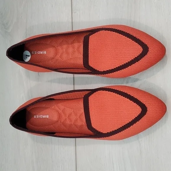 SoldNEW Birdies Womens  Blackbird Knit Flats Loafer Coral Slip on shoes sz 7