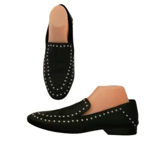 Sole Society - Tablia Black Leather Studded Loafers