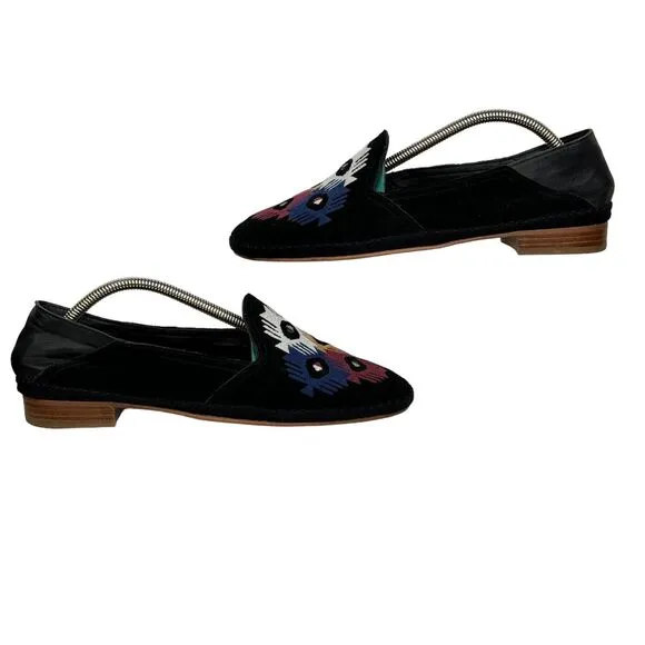 Soludos Embriodered Venetian Loafer 8.5 Southwestern Women's Flats Slipper Mule