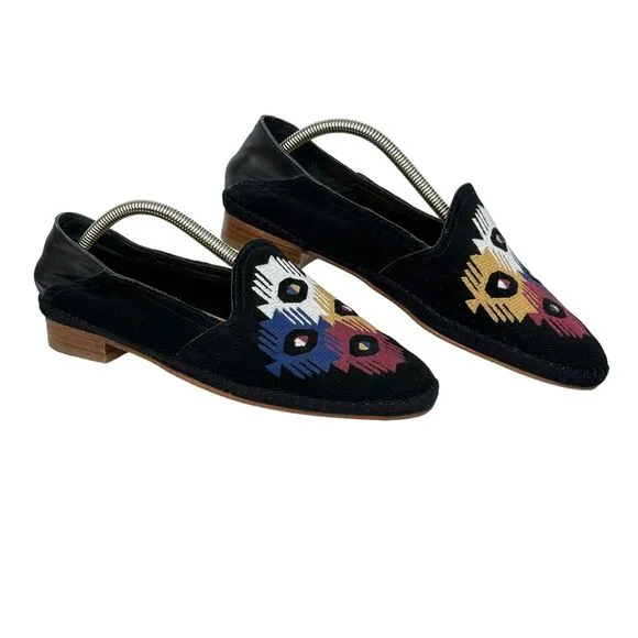 Soludos Embriodered Venetian Loafer 8.5 Southwestern Women's Flats Slipper Mule